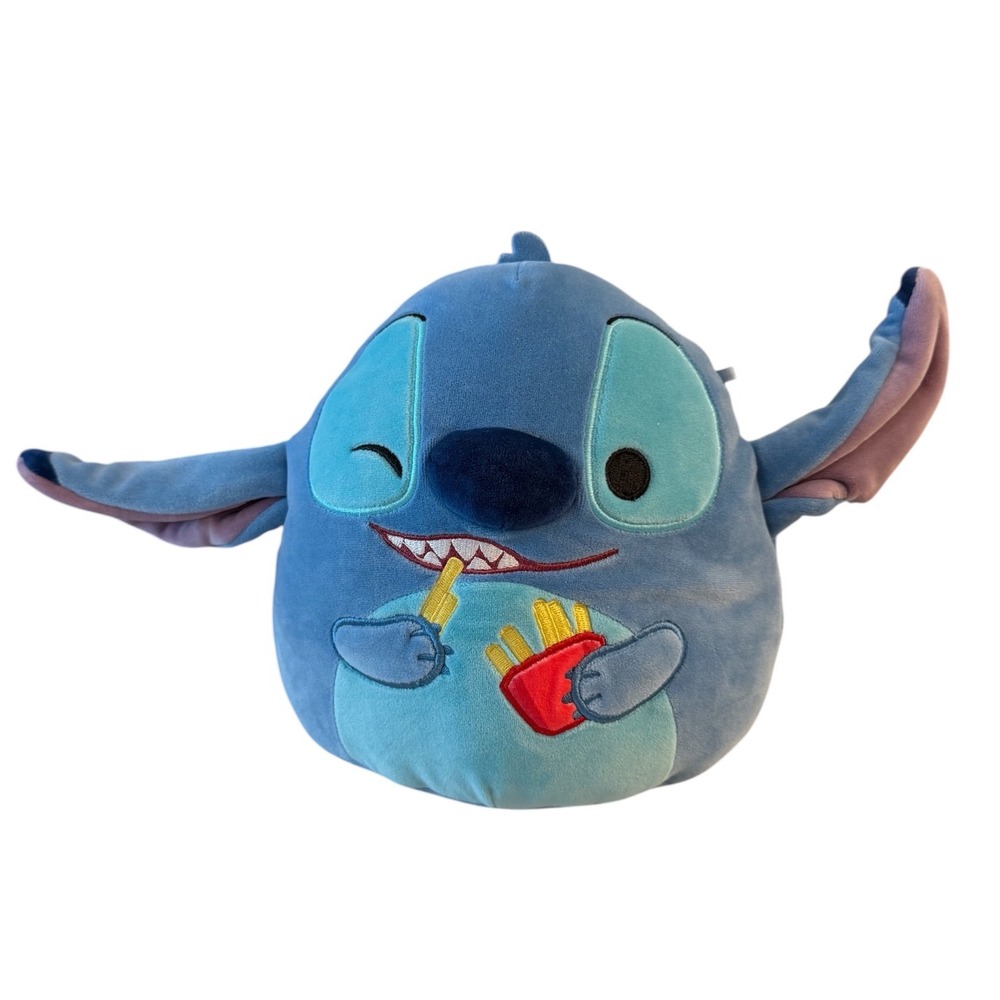 Disney Squishmallows Stitch with French Fries Plush 8 Blue Winking Jazwares
